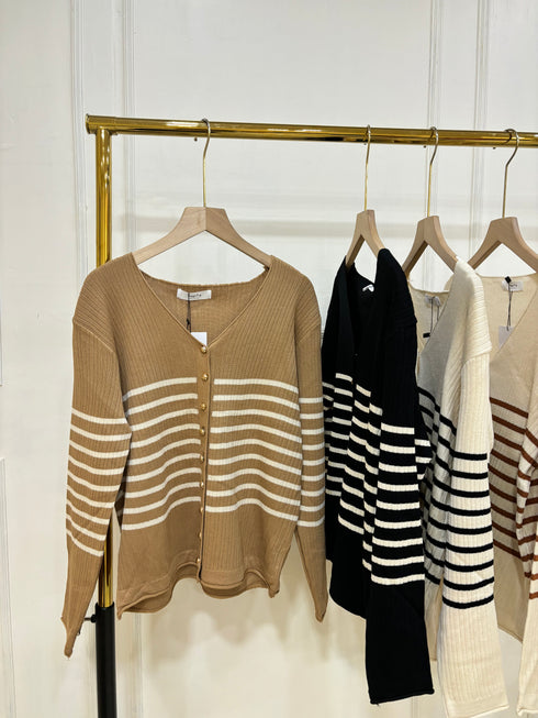 Color Contrast Knitted Cardigan